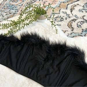 Urban Outfitters Cropped Faux Feather Tube Top